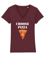 PIZZA Tricou mânecă scurtă guler V Damă Evoker