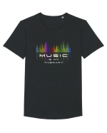 Music is my therapy Tricou mânecă scurtă guler larg Bărbat Skater