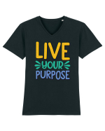 Live Your Purpose Tricou mânecă scurtă guler V Bărbat Presenter