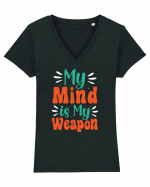 My Mind Is My Weapon Tricou mânecă scurtă guler V Damă Evoker