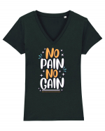 No Pain No Gain Tricou mânecă scurtă guler V Damă Evoker