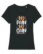 No Pain No Gain Tricou mânecă scurtă guler larg fitted Damă Expresser