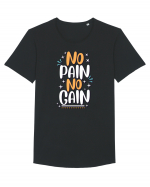 No Pain No Gain Tricou mânecă scurtă guler larg Bărbat Skater