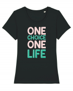 One Choice One Life Tricou mânecă scurtă guler larg fitted Damă Expresser