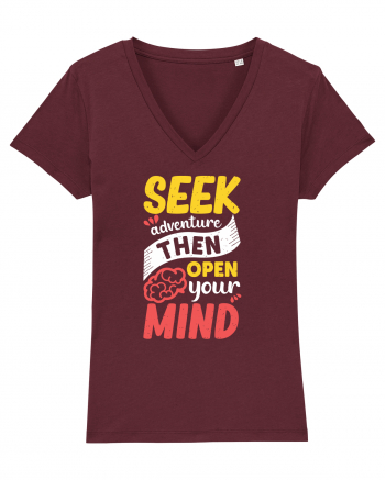 Seek Adventure Then Open Your Mind Burgundy