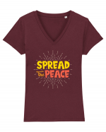 Spread The Peace Tricou mânecă scurtă guler V Damă Evoker