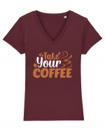 Take Your Coffee Tricou mânecă scurtă guler V Damă Evoker