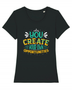 You Created Your Own Opportunities Tricou mânecă scurtă guler larg fitted Damă Expresser