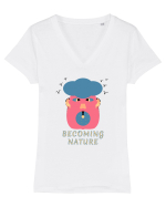 Becoming Nature Tricou mânecă scurtă guler V Damă Evoker