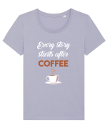 COFFEE Tricou mânecă scurtă guler larg fitted Damă Expresser