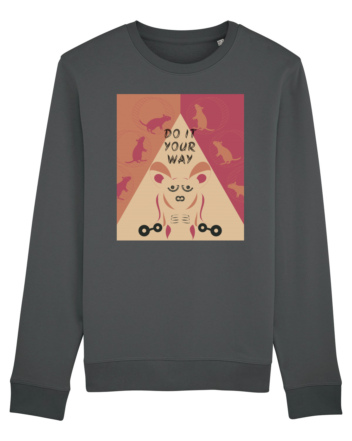 Bluză mânecă lungă Unisex Rise Anthracite