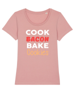 BACON COOKIES Tricou mânecă scurtă guler larg fitted Damă Expresser