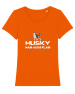 HUSKY Tricou mânecă scurtă guler larg fitted Damă Expresser