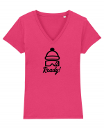 Ready Tricou mânecă scurtă guler V Damă Evoker