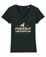 POODLE Tricou mânecă scurtă guler V Damă Evoker