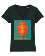 Relaxing Fox Tricou mânecă scurtă guler V Damă Evoker