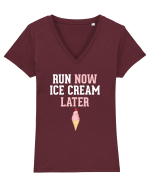 RUN Tricou mânecă scurtă guler V Damă Evoker