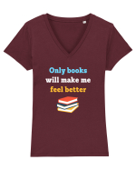 BOOKS Tricou mânecă scurtă guler V Damă Evoker