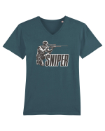 Sniper Tricou mânecă scurtă guler V Bărbat Presenter