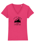 The Ski Slopes Are Calling And I Must Go! Tricou mânecă scurtă guler V Damă Evoker