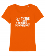 There Are No Friends On A Powder Day Tricou mânecă scurtă guler larg fitted Damă Expresser