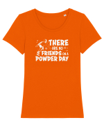 There Are No Friends On A Powder Day Tricou mânecă scurtă guler larg fitted Damă Expresser