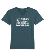There Are No Friends On A Powder Day Tricou mânecă scurtă guler V Bărbat Presenter