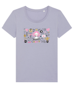 Amour Tricou mânecă scurtă guler larg fitted Damă Expresser