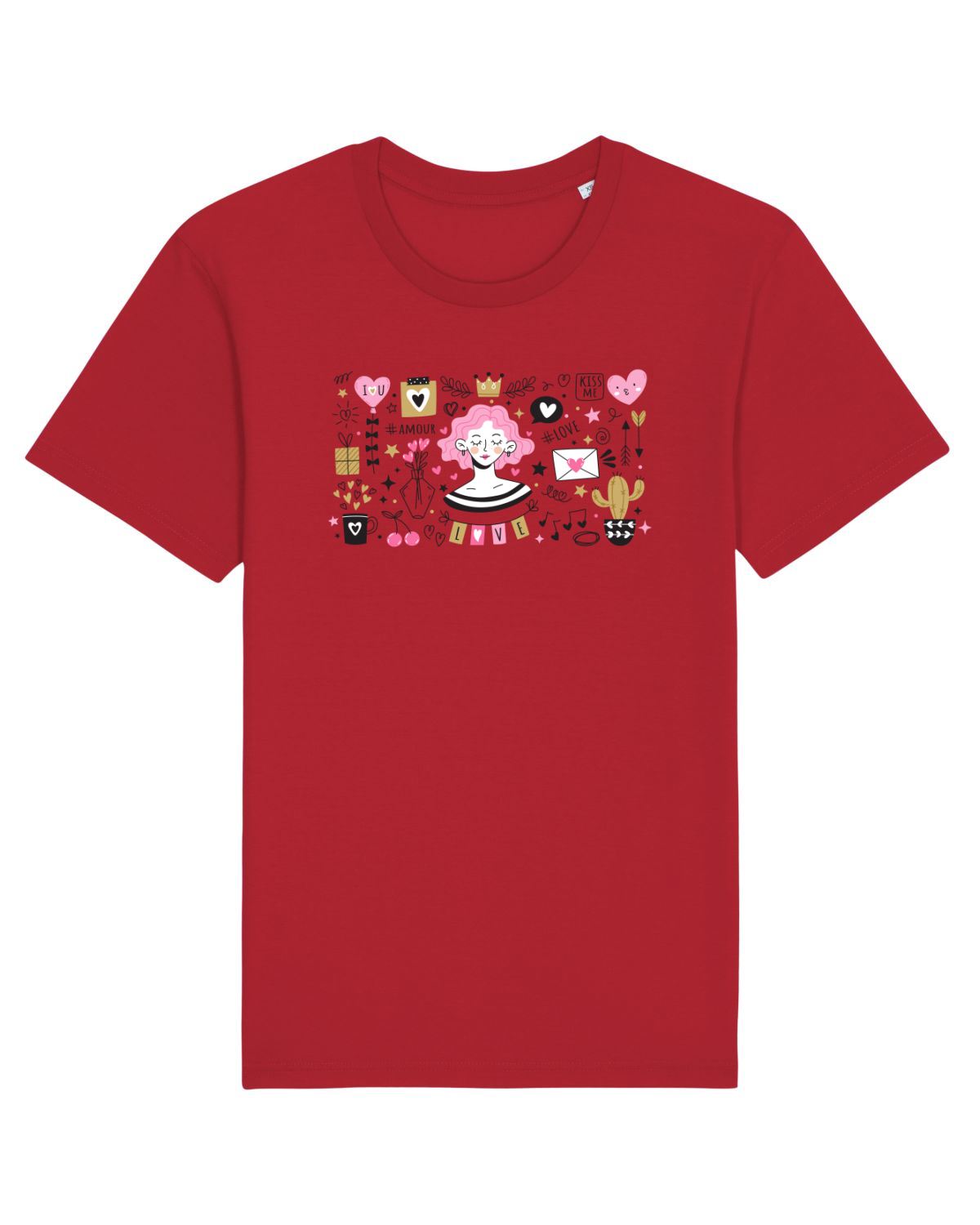 Tricou mânecă scurtă Unisex Rocker Red
