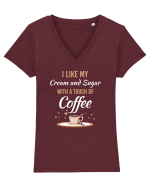 COFFEE Tricou mânecă scurtă guler V Damă Evoker