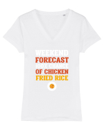 RICE Tricou mânecă scurtă guler V Damă Evoker