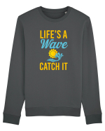 LIFE IS A WAVE Bluză mânecă lungă Unisex Rise