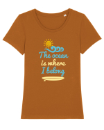 OCEAN Tricou mânecă scurtă guler larg fitted Damă Expresser