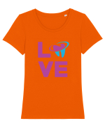 LOVE Tricou mânecă scurtă guler larg fitted Damă Expresser