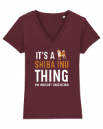 SHIBA INU Tricou mânecă scurtă guler V Damă Evoker