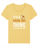 SHIBA INU Tricou mânecă scurtă guler larg fitted Damă Expresser