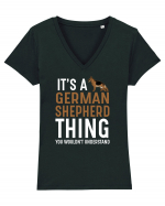 GERMAN SHEPHERD Tricou mânecă scurtă guler V Damă Evoker