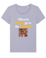 LIBRARY Tricou mânecă scurtă guler larg fitted Damă Expresser