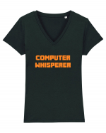 COMPUTER WHISPERER Tricou mânecă scurtă guler V Damă Evoker