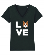 CORGI Tricou mânecă scurtă guler V Damă Evoker