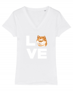 SHIBA INU Tricou mânecă scurtă guler V Damă Evoker