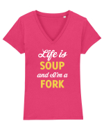 LIFE IS A SOUP Tricou mânecă scurtă guler V Damă Evoker