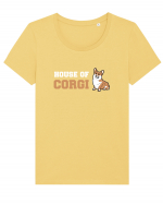 CORGI Tricou mânecă scurtă guler larg fitted Damă Expresser