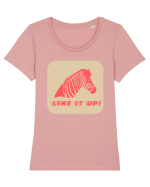 Zebra Line It Up Tricou mânecă scurtă guler larg fitted Damă Expresser