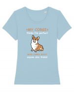 CORGI Tricou mânecă scurtă guler larg fitted Damă Expresser