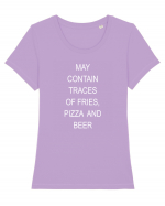 TRACES OF FRIES PIZZA BEER Tricou mânecă scurtă guler larg fitted Damă Expresser