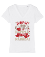 Iubesc românește Tricou mânecă scurtă guler V Damă Evoker