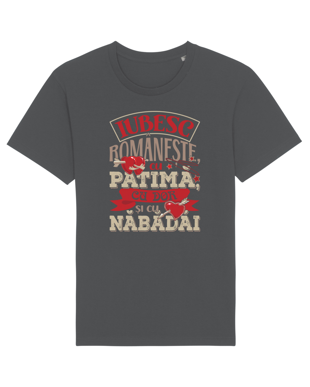 Tricou mânecă scurtă Unisex Rocker Anthracite