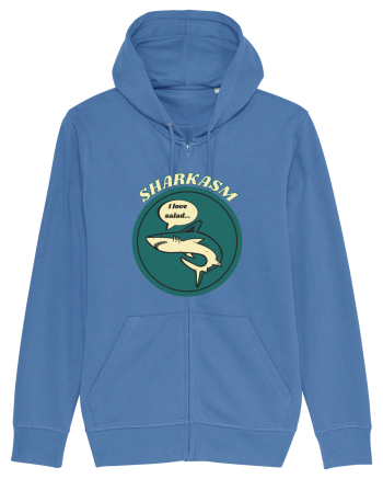 Sharkasm Funny Shark Pun Bright Blue