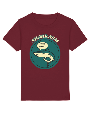 Sharkasm Funny Shark Pun Burgundy